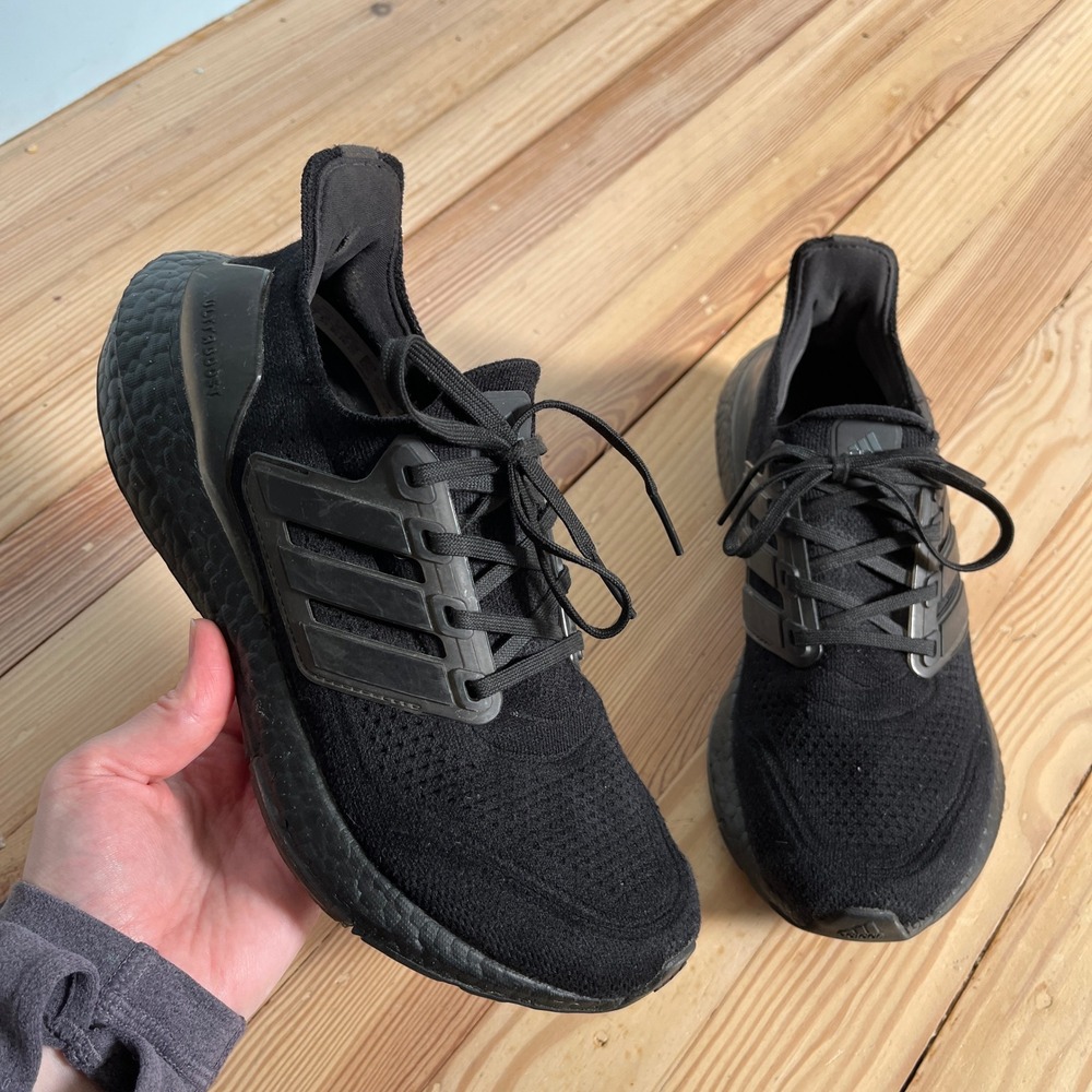 Adidas Ultraboost 21 Triple Black Running Shoes FY0306 womens 7 athletic sneaker